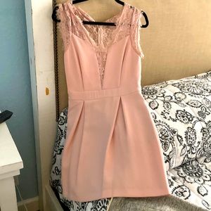 BCBG Blush Colored Lace Back Dress Size 4